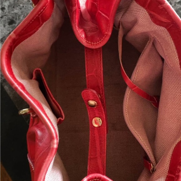 Dooney & Bourke Red Crocodile-Embossed Shoulder Bag - Picture 5 of 6